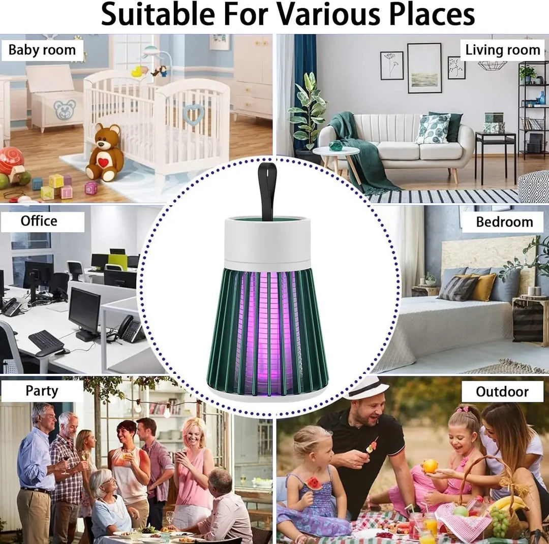 Rechargeable Electric Mosquito Killer Lamp with LED Light – Silent & Safe Insect Zapper for Home & Outdoor Use (Multi-Color)