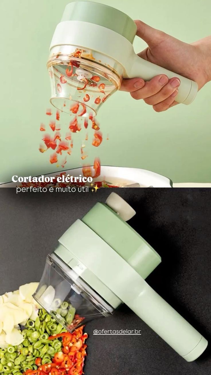 4-in-1 Handheld Electric Vegetable Cutter Set | Cordless Food Chopper & Slicer