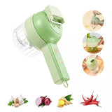 4-in-1 Handheld Electric Vegetable Cutter Set | Cordless Food Chopper & Slicer