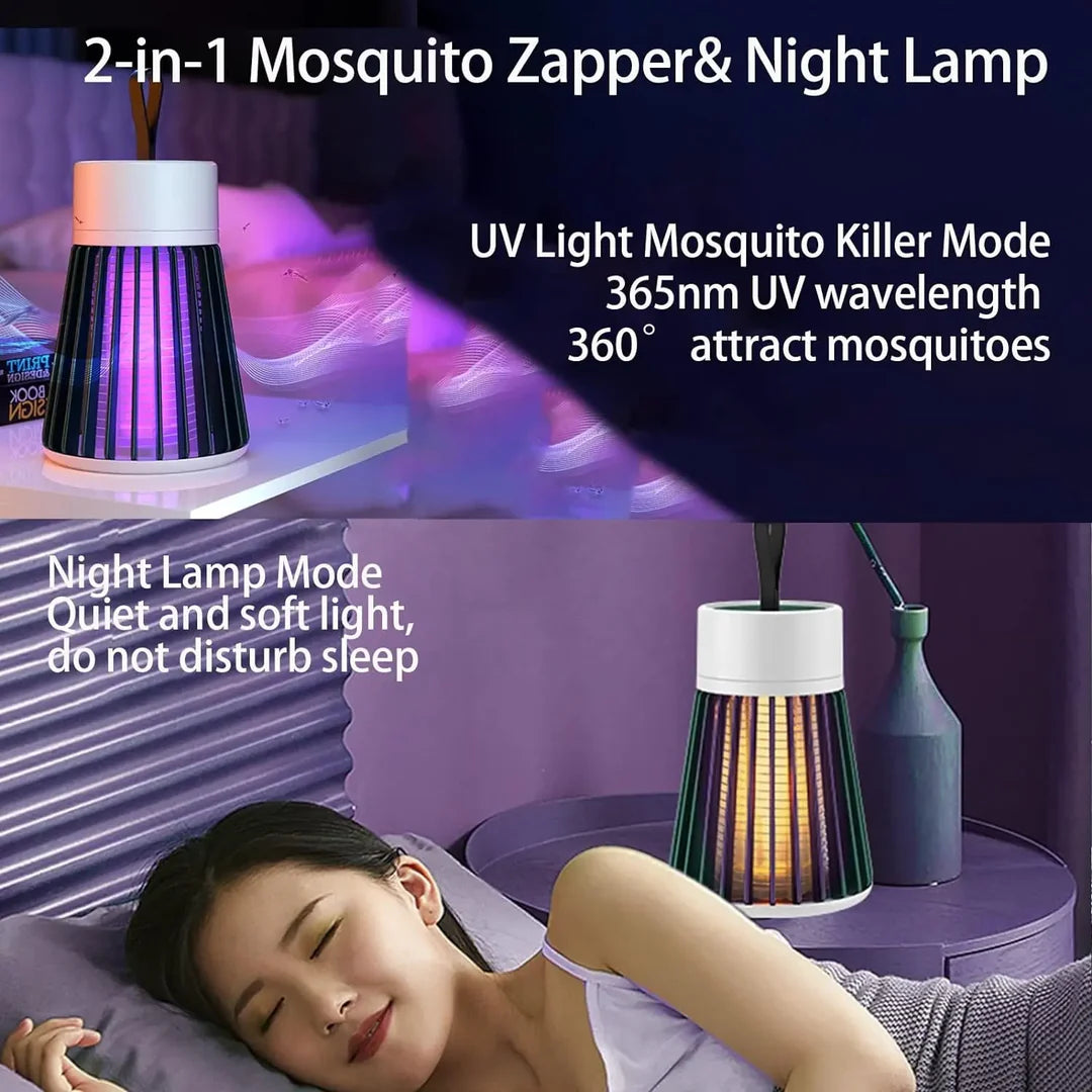 Rechargeable Electric Mosquito Killer Lamp with LED Light – Silent & Safe Insect Zapper for Home & Outdoor Use (Multi-Color)