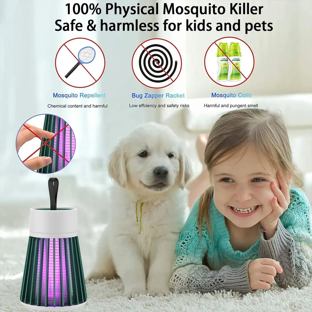 Rechargeable Electric Mosquito Killer Lamp with LED Light – Silent & Safe Insect Zapper for Home & Outdoor Use (Multi-Color)